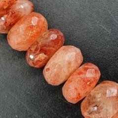 Pietra Di Sole Naturale in Perline Forma Rondelle Sfaccettato a Mano Foro Passante 10-12mm