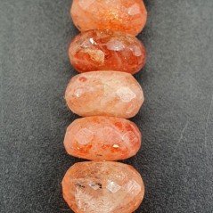 Pietra Di Sole Naturale in Perline Forma Rondelle Sfaccettato a Mano Foro Passante 10-12mm