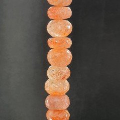 Pietra Di Sole Naturale in Perline Forma Rondelle Sfaccettato a Mano Foro Passante 10-12mm