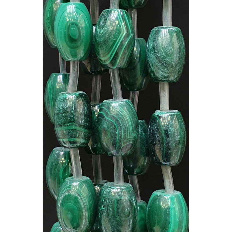 Malachite (AA) Perline Forma Barilotto Liscio 14mm-19mm