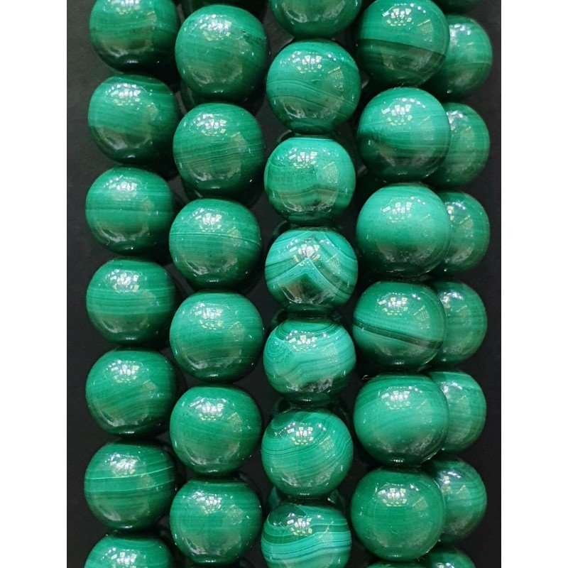 Malachite (AA) Perline Forma Tondo Liscio 08mm