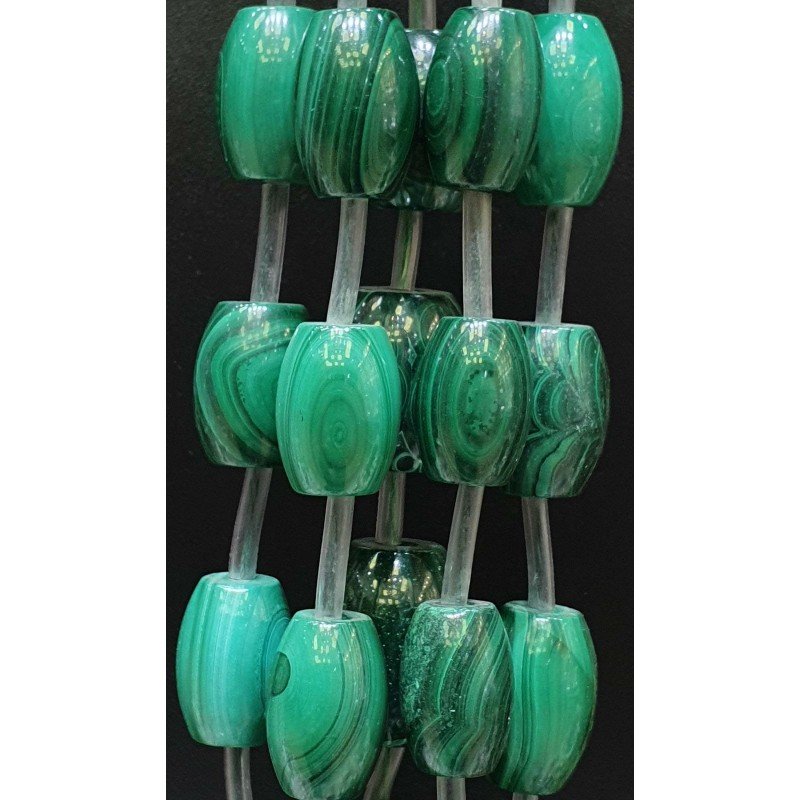 Malachite (AAA) Perline Forma Barilotto Liscio