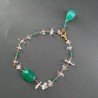 Bracciale A Nodo Orafo Rosato Con Cristallo Di Rocca E Onice Verde  Forme Miste Sfaccettate A Mano