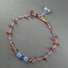 Bracciale A Nodo Orafo Rosato Con Granato Rosso E Lapis Lazuli Forme Miste Sfaccettate A Mano
