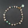 Bracciale A Nodo Orafo Rosato Con Pietra Di Luna E Amazzonite Forme Miste Sfaccettate A Mano