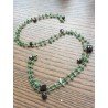 Collana A Nodo Orafo Rosato Con Avventurina Verde E Granato
