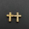 Componenti Di Ottone Con Zirconi Croce 10x13mm Dorato 1pz