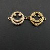 Componenti Di Ottone Con Zirconi Faccina 11,5mm Dorato 1pz