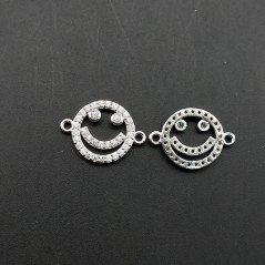 Componenti Di Ottone Con Zirconi Faccina 11,5mm Rodiato 1pz