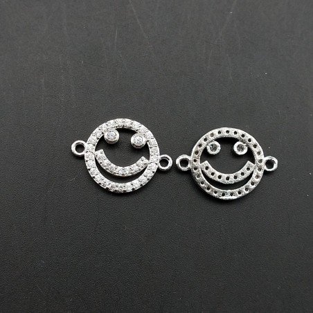 Componenti Di Ottone Con Zirconi Faccina 11,5mm Rodiato 1pz