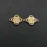 Componenti Di Ottone Con Zirconi Fiore 10mm Dorato 1pz