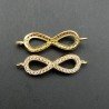 Componenti Di Ottone Con Zirconi Infinito 07x20mm Dorato 1pz