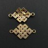 Componenti Di Ottone Con Zirconi Nodo Senza Fine 13,5x18mm Dorato 1pz