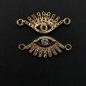 Componenti Di Ottone Con Zirconi Occhio 09x16mm Dorato 1pz