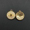 Componenti Di Ottone Con Zirconi Occhio Di Fatima 12mm Dorato 1pz