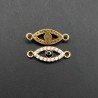 Componenti Di Ottone Con Zirconi Occhio Turco 7,5x20mm Dorato 1pz