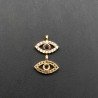 Componenti Di Ottone Con Zirconi Occhio Turco 7,5x10mm Dorato