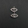 Componenti Di Ottone Con Zirconi Occhio Turco 7,5x10mm Rodiato 1pz