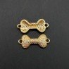 Componenti Di Ottone Con Zirconi Osso 09x16mm Dorato 1pz