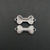 Componenti Di Ottone Con Zirconi Osso 09x16mm Rodiato 1pz