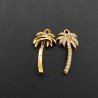 Componenti Di Ottone Con Zirconi Palma 10x18mm Dorato 1pz