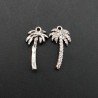 Componenti Di Ottone Con Zirconi Palma 10x18mm Rodiato 1pz