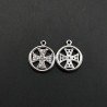 Componenti Di Ottone Con Zirconi Pendente Tondo 11,5mm-Rodiato 1pz