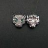Componenti Di Ottone Con Zirconi Testa Panther 11mm Rodiato 1pz