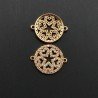 Componenti Di Ottone Con Zirconi Tondo Con 5 Cuori 16mm Dorato 1pz