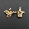 Connettore Componente Di Bronzo Con Zirconi Incastonati Api Con 1 Anello 17x18mm-Dorato 1pz