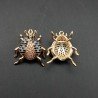 Connettori Di Bronzo Con Zirconi CZ Micro Pave' Scarabei 17x20mm dorato 1pz
