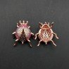Connettori Di Bronzo Con Zirconi CZ Micro Pave' Scarabei 17x20mm-Ramato