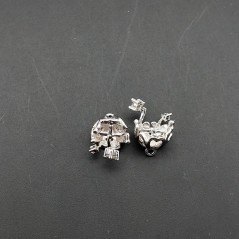 Componenti Di Ottone Con Zirconi 9x7mm Rodiato 1paio