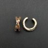 Orecchini A Clip Di Bronzo Per Padigione Con Zirconi Multicolor Pavè Cerchi Intrecciati 04x12mm