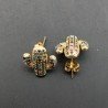 Orecchini A Perno Di Bronzo Con Zirconi Multicolor Pavè Cactus 13x15mm