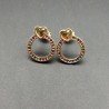 Orecchini A Perno Di Bronzo Con Zirconi Multicolor Pavè Cerchio Con Cuore 12x15mm