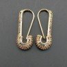 Orecchini A Perno Di Bronzo Con Zirconi Multicolor Pavè Lungo Con Chiocciola 04x27mm 1paio
