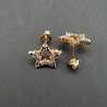 Orecchini A Perno Di Bronzo Con Zirconi Multicolor Pavè Stella 12mm 1paia