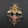 Pendenti Di Bronzo Con Zirconi Incastonati Api Con 1 Anellino 27x22mm Multicolor Dorato 1pz
