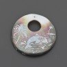 Componente Di Madreperla Tondo 40 mm delfino argentati 1pz