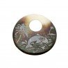 Componente Di Madreperla Tondo 40 mm delfino argentati 1pz