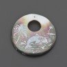 Componente Di Madreperla Tondo 40 mm delfino argentati 1pz