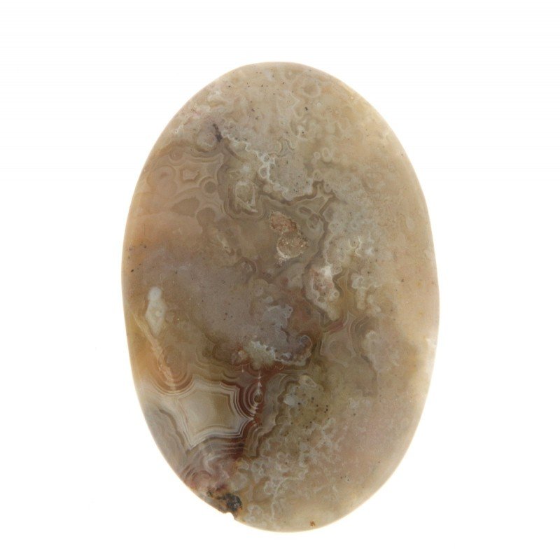 Agata Crazy Lace Naturale Forma Ovale Piatto Cabochon Liscio Fatto a Mano 49X33mm 16,83gm 1pz