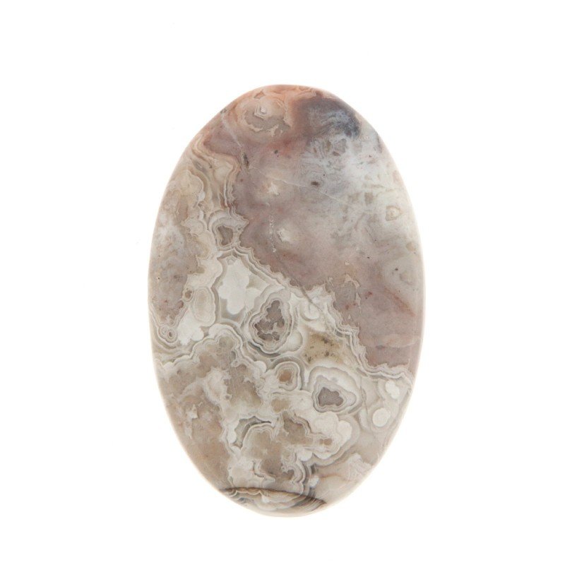 Agata Crazy Lace Naturale Forma Ovale Piatto Cabochon Liscio Fatto a Mano 37X23mm 9,95gm 1pz