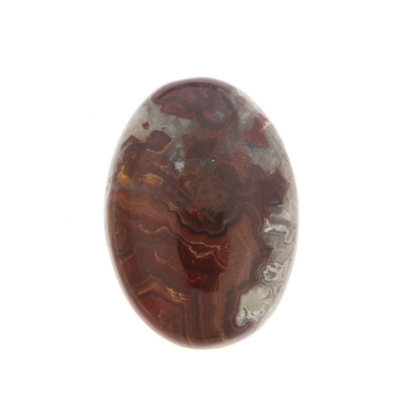 Agata Crazy Lace Naturale Forma Ovale Piatto Cabochon Liscio Fatto a Mano 26X19mm 5,80gm 1pz