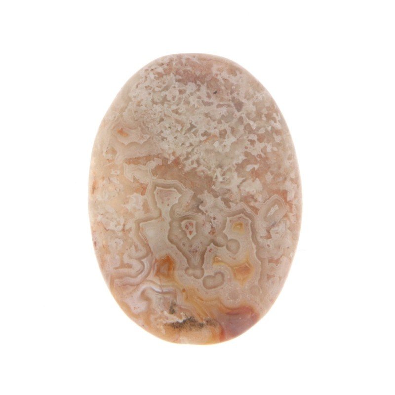 Agata Crazy Lace Naturale Forma Ovale Piatto Cabochon Liscio Fatto a Mano 29X21mm 5,78gm 1pz