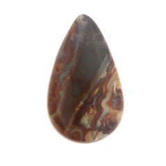 Agata Crazy Lace Naturale Forma Goccia Piatto Cabochon Liscio Fatto a Mano 34X20mm 7,22gm 1pz