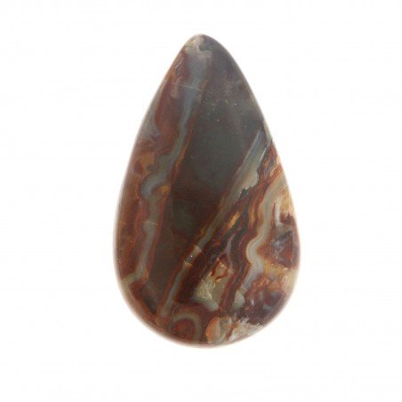 Agata Crazy Lace Naturale Forma Goccia Piatto Cabochon Liscio Fatto a Mano 34X20mm 7,22gm 1pz