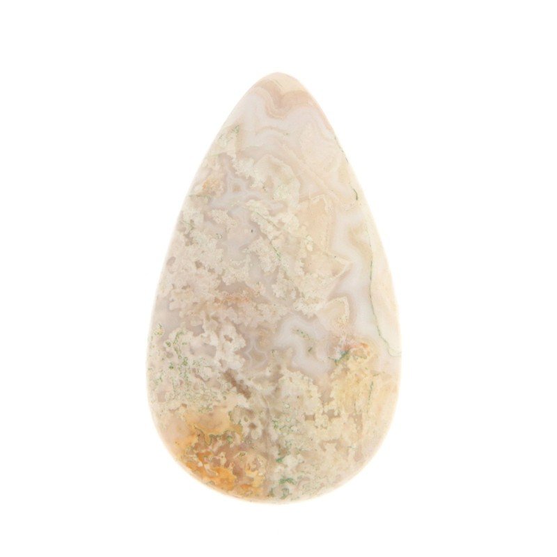 Agata Crazy Lace Naturale Forma Goccia Piatto Cabochon Liscio Fatto a Mano 32X19mm 6,07gm 1pz