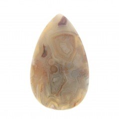 Agata Crazy Lace Naturale Forma Goccia Piatto Cabochon Liscio Fatto a Mano 42X26mm 9,97gm 1pz